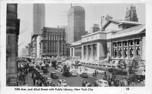 RPPC Fifth Ave 42nd St with Public Library New York City - Picture 1 of 2
