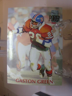 1992 Pro Set Power Football #225 - Gaston Green - Denver Broncos 92-1124 - Image 1 of 2