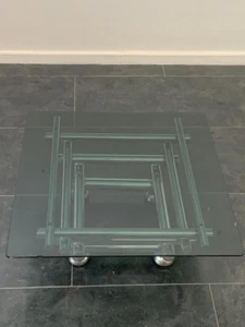 Coffee Table in Steel & Smoked Glass, 1970s - Foto 1 di 12