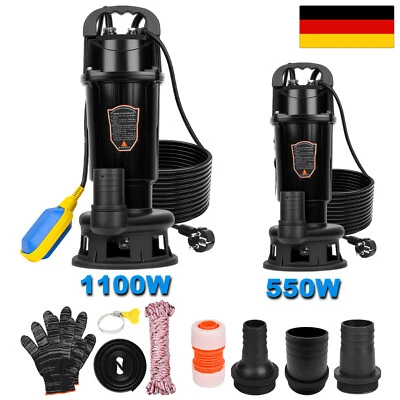 Tauchpumpe 550W/1100W Tauchpumpe Fäkalienpumpe Bau Abwasserpumpe Gartenpumpe DE - Bild 1 von 4