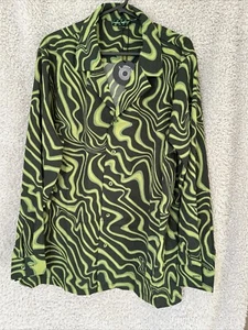 Urban Threads Shirt Green Retro Vibes Vintage Inspired Blouse Oversize Large NEW - Picture 1 of 10
