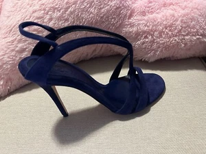 SEXY SANDALIA ALEXANDER MCQUEEN 105mm AZUL MEDIANOCHE #8.5US $655 - Imagen 1 de 8