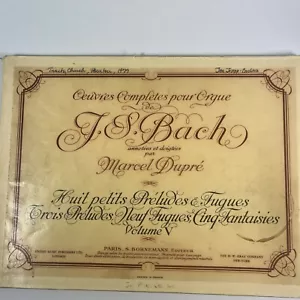 J S Bach Oeuvres Completes pour Orgue V 5 Marcel Dupre Vintage Organ Music 1939 - Picture 1 of 12