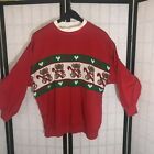 Ugly Christmas Sweater Red Teddy Bears Sweatshirt XL 22W VTG Unisex Holiday G4