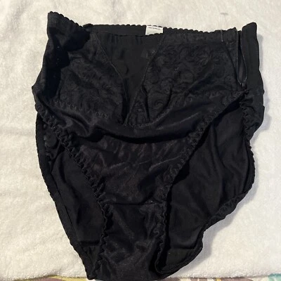 Ilusion 5406112 Vtg High Waist Smoothing Black Side Zipper  Panty Size Large - Image 1 of 4
