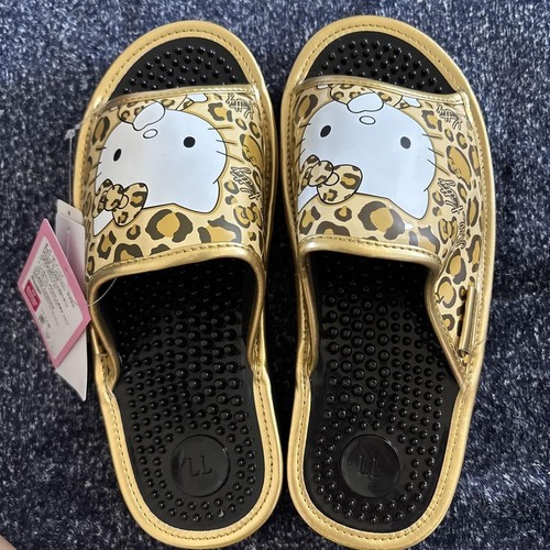 PUMA Sandali Hello Kitty neri oro LL salute stampa leopardata nuovi con scatola grandi