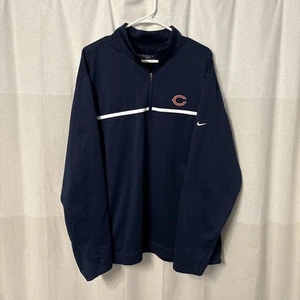 Maglione Nike Golf NFL Chicago Bears 1/4 foderato zip uomo XXL blu navy top logo - Foto 1 di 4