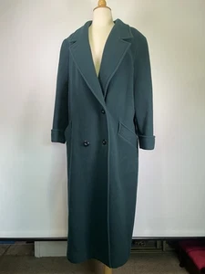 Cappotto lungo donna vintage anni 80 Donnybrook 100% lana verde taglia 12 doppiopetto - Foto 1 di 22