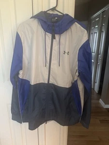 Under Armour Mens Team Legacy Size XL Royal Gray Charcoal Windbreaker NWT - Picture 1 of 4