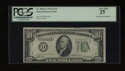 DBR 1934-A $10 FRN Cleveland Fr. 2006-D PCGS 25 Serial D14094934B - Image 1 of 2