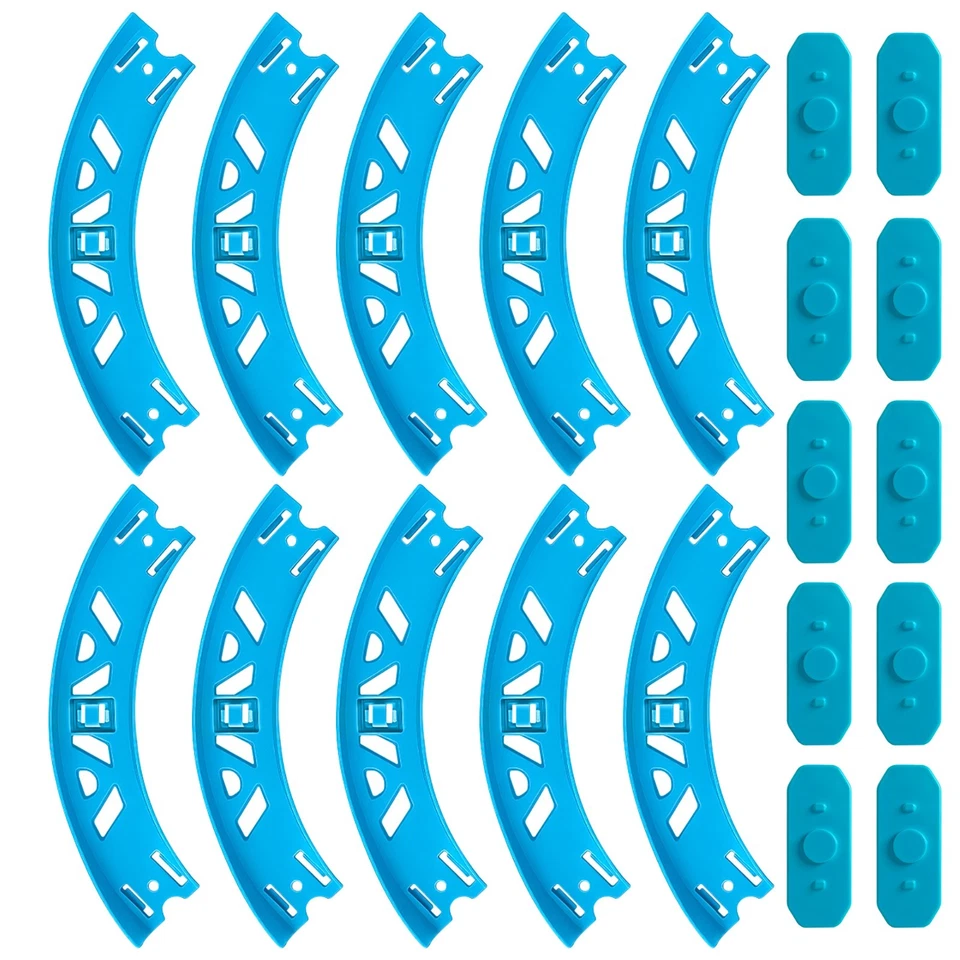 MRX SOLUTIONS Curve Track Set Pieces for Hot Wheels Curved + Connectors (10-Pack)