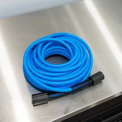 50' UBERFLEX Pressure Washer Hose Blue | 1/4" Hose M22 Connections - Image 1 of 4