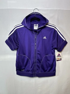 Adidas Chaqueta de Pista Juniors XL Cremallera Completa Manga Corta Con Capucha DEADSTOCK 98 Foto 1 de 4