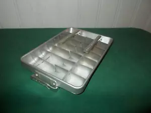 VINTAGE ALUMINIUM 28 EISWÜRFEL DOPPELSCHALE FRIGIDAIRE QUICK CUBE - Bild 1 von 10