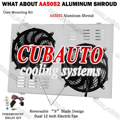 For 1979-1988 Chevrolet Monte Carlo 4.4L 5.0L Aluminum Shroud & 2*12" Fans+Relay - Imagem 1 de 4