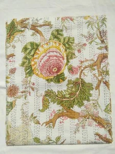 Coperta copriletto abbinato stampa floreale trapunta fatta a mano copriletto indiano - Foto 1 di 4