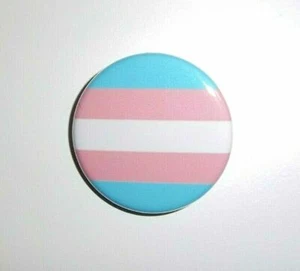 Trans Pride Flag Pin back Button 1.25" LGBT LGBTQ Transgender Transsexual - Picture 1 of 2