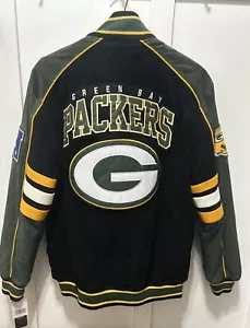 Green Bay Packers Jacke Herren XL NFL Leder Wildleder Bomber Varsity Letterman Neu mit Etikett - Bild 1 von 22
