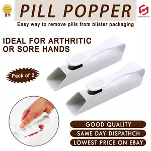Pill Remover Pill Puncher Popper Pop Pills from Pack Aid for Low Grip White 2pc - Picture 1 of 7