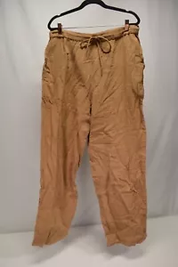 NWT Quince 100% Organic Cotton Gauze Straight Leg Toasted Coconut Pants Size L - Picture 1 of 4