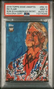 2019 TOPPS WWE UNDISPUTED ROB SCHAMBERGER PORTRAITS RIC FLAIR PSA 9 Auto 10 - Picture 1 of 2