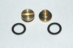 HOLLEY 26-13 FUEL BOWL SIGHT PLUG KIT 2 BRASS SIGHT PLUGS & 2 GASKETS NEW - Imagen 1 de 1