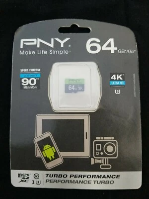 PNY 64 GB Micro SDXC I 4K ULTRA HD  - Image 1 of 4
