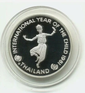 Jahr des Kindes Silbermünze Thailand 200 Baht 1981. - Bild 1 von 1