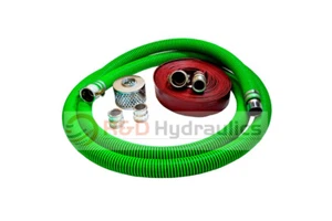 Manguera de succión de goma EPDM | 1-1/2" x 20' | Kit convencional | 50' descarga roja - Imagen 1 de 5