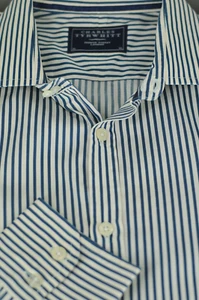 Charles Tyrwhitt Men's Jade Ivory Stripe Luxury Cotton Casual Shirt XL XLarge - Picture 1 of 4