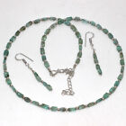 Blue Quartz Ethnic Handmade Beaded Necklace Earrings Set Jewelry 18+3|1.8" AU R2