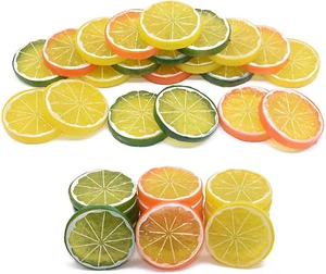 30 Pieces Simulation Lemon Slices Plastic Lifelike Fake Fruit Model Artificial L - Picture 1 of 12