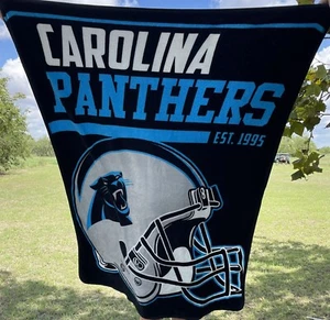 Northwest NFL Mens Printed Fleece Throw Carolina Panthers 58 By 42 Inches - Picture 1 of 7