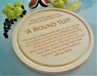A Round Tuit Handmade Wooden Chopping  Cheese Board, Natural Beech Serving Plate