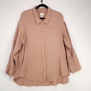 Camisa Wilfred Free Aritzia Algodón Orgánico Gasa Abotonada Manga Larga Talla Grande - Imagen 1 de 12