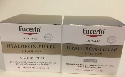 Eucerin Hyaluron Filler + Elasticity Day & Night Cream Duo Set 50ml Each - Image 1 of 2