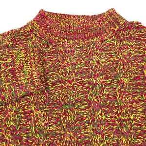 $890 Marni Multicolor Round Neck Cable Knit Sweater Mens Size Large (Italy 50)