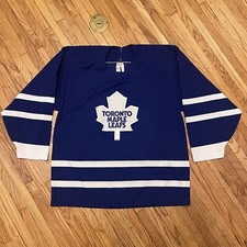 Vintage Toronto Maple Leafs 80s CCM Maska Home Jersey Size Lg Patch Blank 90s