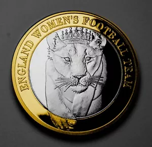 England Women's Football Dual Metal Commemorative. 2022 2023 Lioness/Lionesses - Picture 1 of 11
