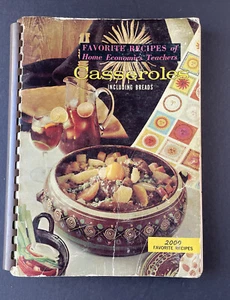 Vintage "Favorite Recipes Of Home Economics Teachers" Casserole Spiral Cookbook - Imagen 1 de 22