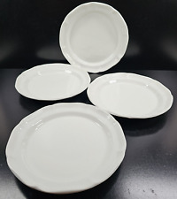 4 Mikasa French Countryside Dinner Plates Set Vintage White Scalloped Japan Lot