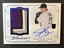 2016 Panini Flawless Jon Jonathan Gray 4-Color Sapphire Auto Relic Jersey 4/15!