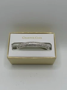 Charter Club Crystal Pave Hinged Cuff Bracelet - Picture 1 of 4