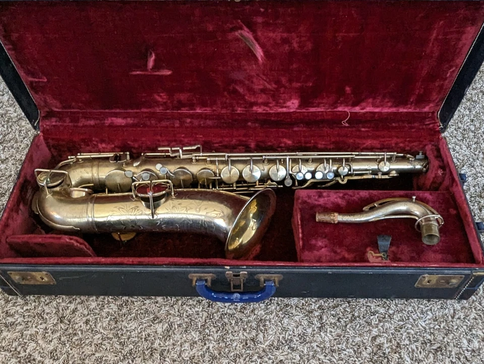 Nuevo saxofón tenor completo verdadero chapado en oro King para resto SN's a juego: 140905 Foto 1 de 4