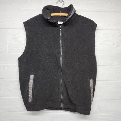 Vintage Summit Dog Black Fleece Full Zip Vest Large - Image 1 of 4
