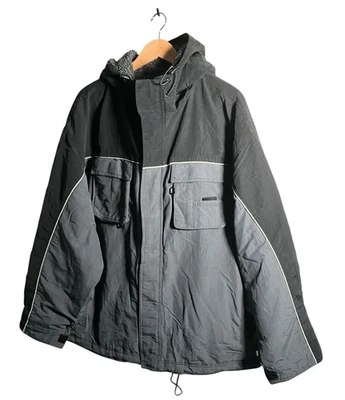 VTG GAP Coat Mens Size XL Black Grey Fleece lined Full Zip Ski Jacket Outdoors - Image 1 of 4