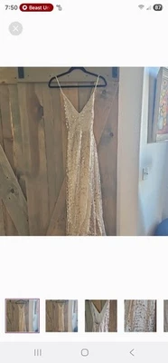 ✨ Country Fried Chics Sequin Maxi Dress – Gold Nude, Sz Med Formal Prom Wedding - Image 1 of 4
