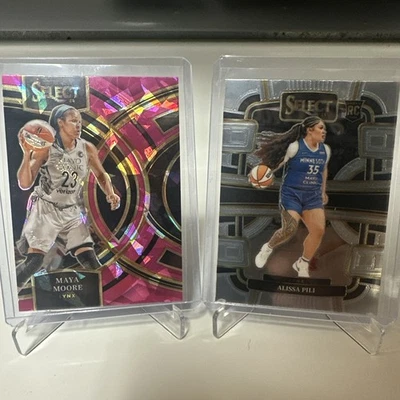 Lot Of 2 2024 Panini Select WNBA  Lynx Alissa Pili #34 & Maya Moore#108 Pink Ice - Image 1 of 4