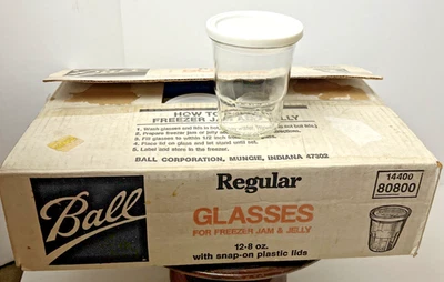 Nuevo de Lote Antiguo 12 Bolas Jelly Jam Tarros Regulares 8Oz con Tapas de Plástico 14400 80800 Foto 1 de 4