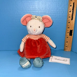 Bukowski Ingefrid Mouse 12" Plush White Mouse Orange Dress Lovey w/ Tags Sweden - Picture 1 of 8